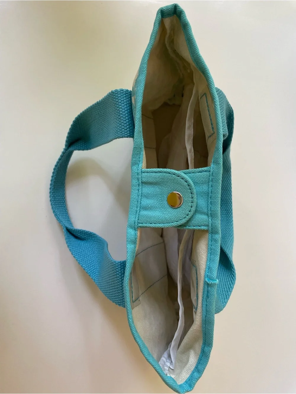 Canvas Floral Tote Bag in Teal
